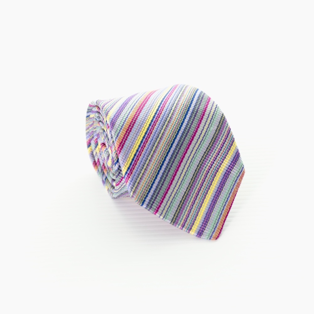 Duchamp London 100% Silk Handmade Neck Tie Vibrant Bold Multicolor Stripe Mens